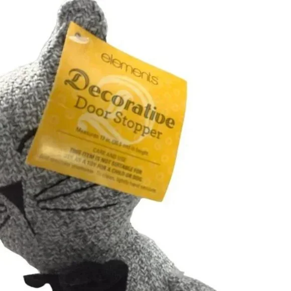 Elements Decorative Cat Door Stopper | NWT | Gray White Black - Picture 8 of 13
